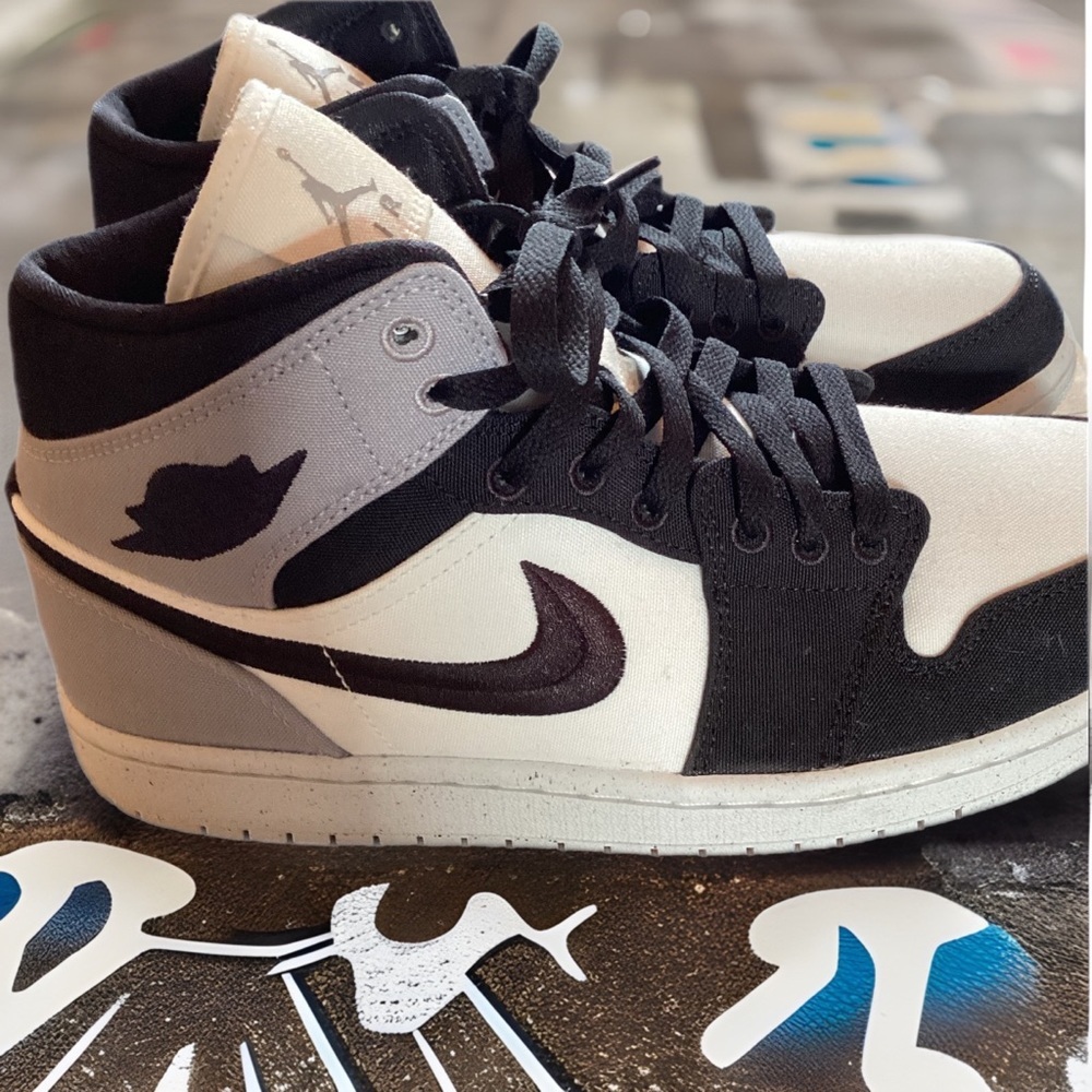 Air Jordan 1 Mid - Steel Grey/Black/White - Women’s Size 9.5